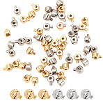 60Pcs 2 Colors Brass Crimp Beads, Cadmium Free & Lead Free, Long-Lasting Plated, Flat Round, Mixed Color, 3.2x2mm, Hole: 1~1.3mm, 30pcs/color(KK-AR0003-62)