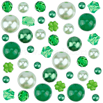 Saint Patrick's Day  Vase Fillers, Including Round Acrylic & ABS Plastic Imitation Pearl Round Beads, Green, 8~20x8~20x6~20mm, Hole: 1~2.5mm(DIY-SP0002-84)