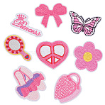 16Pcs 8 Styles Polyester Iron on/Sew on Patches, Costume Accessories, Appliques, for Backpacks, Clothes, Mixed Shapes, 30~64x35~59x1.5mm, 2pcs/style(PATC-WR0001-11)
