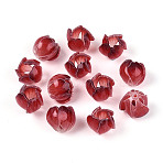 Flower Resin Bead Cap, for DIY Jewelry Making, Dark Red, 11.5~12x11.5~13.5x11.5~13.5mm, Hole: 1.4~1.5mm(RESI-T059-17)