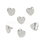 Brass Findings, Heart, Cadmium Free & Lead Free, Long-Lasting Plated, Rack Plating, Platinum, 4x4x3mm(KK-CBA74BF-09P)