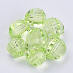 Transparent Acrylic Beads, Faceted, Round, Lawn Green, 6x5.5mm, Hole: 1.3mm, about 4500pcs/500g(TACR-Q256-6mm-V32)