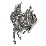 Horse Alloy Brooches for Backpack Clothes, Gunmetal, 68x43.5mm(JEWB-L026-06B)