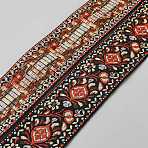 Ethnic Style Floral Pattern Embroidery Polyester Ribbons, Jacquard Ribbon, Garment Accessories, Tomato, 1-7/8 inch(49mm), about 1.8~2 yards/roll(OCOR-XCP0003-16B)