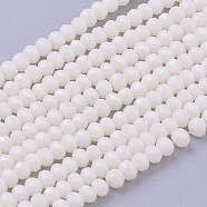 Imitation Jade Glass Beads Strands, Faceted, Rondelle, Beige, 3x2~2.5mm, Hole: 0.5mm, about 186~190pcs/strand, 17 inch(GLAA-G045-A21)