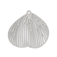 Iron Etched Metal Embellishments Pendants, Petaline, Platinum, 21x21x0.3mm, Hole: 1.2mm(IFIN-Z0003-02P)