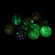 UV Plating Rainbow Iridescent Acrylic Beads, Luminous Glow in the Dark, Round, Mixed Color, 10mm, Hole: 2mm(PACR-K003-02B)