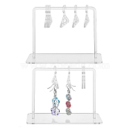 Transparent Acrylic Earring Display Stands, Coat Hanger Shape, Clear, Finish Product: 6x15x10.35cm, Hole: 2mm, about 10pcs/set(EDIS-WH0021-11)