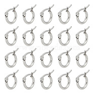 40 Pairs 304 Stainless Steel Hypoallergenic Hoop Earrings, Stainless Steel Color, 12x2mm, Pin: 0.7~1.3x0.68mm(EJEW-UN0002-35)