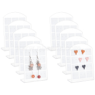 PandaHall Elite 10Pcs L-shape PVC Jewelry Storage Holder Stand, for 12 Pairs Earrings Display, White, 6.5x0.15x9.5cm, 10pcs(ODIS-PH0001-35B)