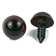 Plastic Doll Eyes, Craft Safety Eyes, with Spacer, for Doll Making, Half Round, Brown, 14mm(PW-WG40550-27)