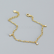 Sweet Summer Silver Zircon Chain Bracelet Unique Design Girl Jewelry, 6-3/4 inch(17cm)(IC9093-1)