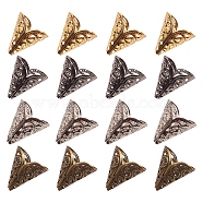 Iron Bead Caps, Antique Bronze & Gunmetal & Platinum & Golden, 16x16x11mm, Hole: 1mm, 4colors, 120pcs/color, 480pcs/box(IFIN-PH0024-29)