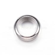 304 Stainless Steel Beads, Ring, Stainless Steel Color, 7x2.5mm, Hole: 5mm(STAS-P093-07)