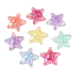 Transparent Plastic Beads, Bead in Bead, Star, AB Color Plated, Mixed Color, 16x16.5x10mm, Hole: 2.5mm, about 640pcs/500g(KY-Q010-23)