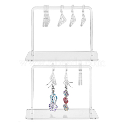 Transparent Acrylic Earring Display Stands, Coat Hanger Shape, Clear, Finish Product: 6x15x10.35cm, Hole: 2mm, about 10pcs/set(EDIS-WH0021-11)