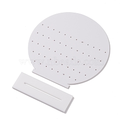(Defective Closeout Sale: Uneven Holes) Acrylic Earring Display Stands, Detachable, Round, White, Finished Product: 16.5x3.75x16.5cm, 2pc/set(EDIS-XCP0001-03A)