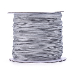 Nylon Thread, Nylon Jewelry Cord for Custom Woven Jewelry Making, Light Grey, 0.6mm, about 142.16 yards(130m)/roll(NWIR-D055-0.6mm-09)