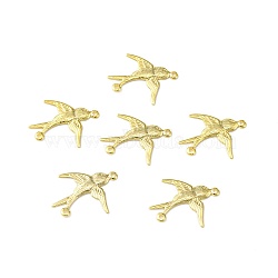 Brass Connector Charms, Cadmium Free & Lead Free, Bird Links, Real 24K Gold Plated, 17x19.5x1mm, Hole: 1mm(KK-O143-03G)