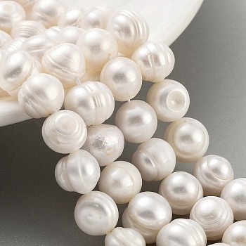 Natural Cultured Freshwater Pearl Beads Strands, Potato, Old Lace, 10~11mm, Hole: 0.6mm, about 18~19pcs/strand, 6.89~7.09 inch(17.5~18cm)