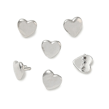 Brass Findings, Heart, Cadmium Free & Lead Free, Long-Lasting Plated, Rack Plating, Platinum, 4x4x3mm