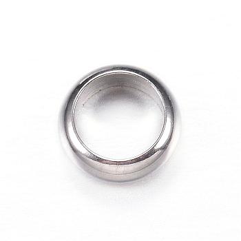 304 Stainless Steel Beads, Ring, Stainless Steel Color, 7x2.5mm, Hole: 5mm
