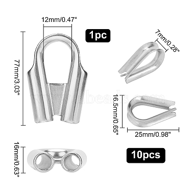 11Pcs 2 Style 304 Stainless Steel Wire Guardians(STAS-GA0001-17)-2