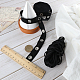 4 Yards Black Cotton Ribbons with Platinum Tone Eyelet Rings(OCOR-GF0002-87A)-4
