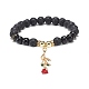 2Pcs 2 Style Style Natural Lava Rock & Golden Sheen Obsidian & Synthetic Hematite Stretch Bracelets Set(BJEW-JB08734)-8