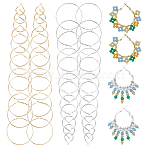 2 Colors Alloy Hoop Earring Sets, Golden & Silver, 19.5~75.5x1.5mm, 12pair/bag, 1bag/color(EJEW-WR0001-02)