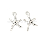 Tibetan Style Alloy Charms, Cadmium Free & Lead Free, Ocean Themes, Antique Silver, Starfish, 16.5x11x2mm, Hole: 1.8mm(X-FIND-B050-01AS-05)