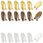 30Pcs 3 Colors Brass Stud Earring Findings, French Clip Earrings, Mixed Color, 19x8x8mm, Pin: 0.7mm, 10pcs/color(KK-ME0002-67)