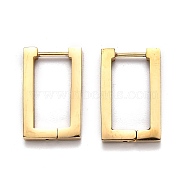 304 Stainless Steel Rectangle Huggie Hoop Earrings, Golden, 20x13x3mm, Pin: 1mm(STAS-J033-10B-G)