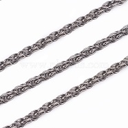 Iron Rope Chains, Unwelded, Gunmetal, with Spool, Link:3mm, wire: 0.6mm thick, about 328.08 Feet(100m)/roll(CHP002Y-B)