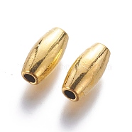 Tibetan Style Alloy Rice Beads, Lead Free and Cadmium Free, Antique Golden, about 17mm long, 8mm wide, 7mm thick, hole: 3.5mm(X-GLFH10280Y)
