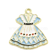 Alloy Enamel Pendants, Golden, Princess Dress Charm, 25x23x1.5mm, Hole: 1.8mm(X-ENAM-K070-05A-G)