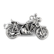 Tibetan Style Alloy Pendants, Motorbike, 30x55x15mm, Hole: 3mm(FIND-U006-13AS-09)