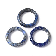Natural Lapis Lazuli Plain Band Ring, Gemstone Jewelry for Women, US Size 9(18.9mm)(RJEW-P044-01B-01)