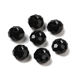 K9 Glass Imitation Austrian Crystal Beads, Faceted, Rondelle, Black, 8x5~5.5mm, Hole: 1.2~1.5mm(GLAA-D015-01A-21)