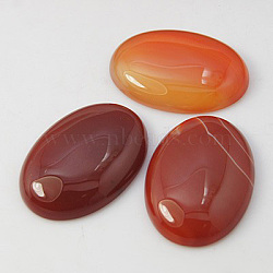 Natural Gemstone Cabochons, Dyed & Heated, Red Agate, Oval, Red, 25x18x7mm(G-G082-18x25x7mm-1)