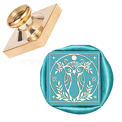 DIY Scrapbook, Brass Wax Seal Stamp Head, Owl Pattern, 25x25x14mm(AJEW-WH0108-002)