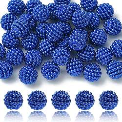 Imitation Pearl Acrylic Beads, Berry Beads, Combined Beads, Round, Blue, 12mm, Hole: 1.5mm(OACR-FS0001-45E)