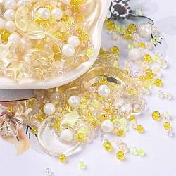DIY Jewelry Making Finding Kit, Glass & Seed Beads, Round & Star & Moon, Yellow, 2~16x2~12x3~7mm, Hole: 0.8~1.2mm(DIY-R082-04)