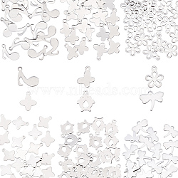 DICOSMETIC 240Pcs 6 Style 304 Stainless Steel Charms, Mix-shaped, Stainless Steel Color, 40pcs/style(STAS-DC0003-21)