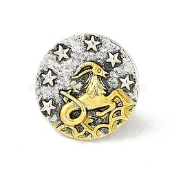 Alloy Brooches, Enamel Pins, for Backpack Clothes, Constellation, Capricorn, 19.5x3.5mm(JEWB-S014-03G)