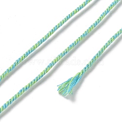 Polyester Twisted Cord, Round, for DIY Jewelry Making, Pale Green, 1.2mm, about 38.28 Yards(35m)/Roll(OCOR-G015-01B-30)