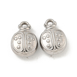 Non-Tarnish 304 Stainless Steel Pendants, Ladybug Charm, Stainless Steel Color, 16x11.5x6mm, Hole: 1.8mm(STAS-N103-149P)