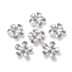 Non-Tarnish 304 Stainless Steel Bead Caps, 5-Petal, Flower, Stainless Steel Color, 15x15x2mm, Hole: 1.2mm(STAS-K194-01P-03)