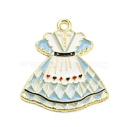 Alloy Enamel Pendants, Golden, Princess Dress Charm, 25x23x1.5mm, Hole: 1.8mm(X-ENAM-K070-05A-G)