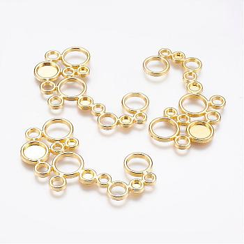 Alloy Cabochon Connector Settings, Lead Free & Cadmium Free & Nickel Free, Flat Round, Golden, 57x38.5x2mm